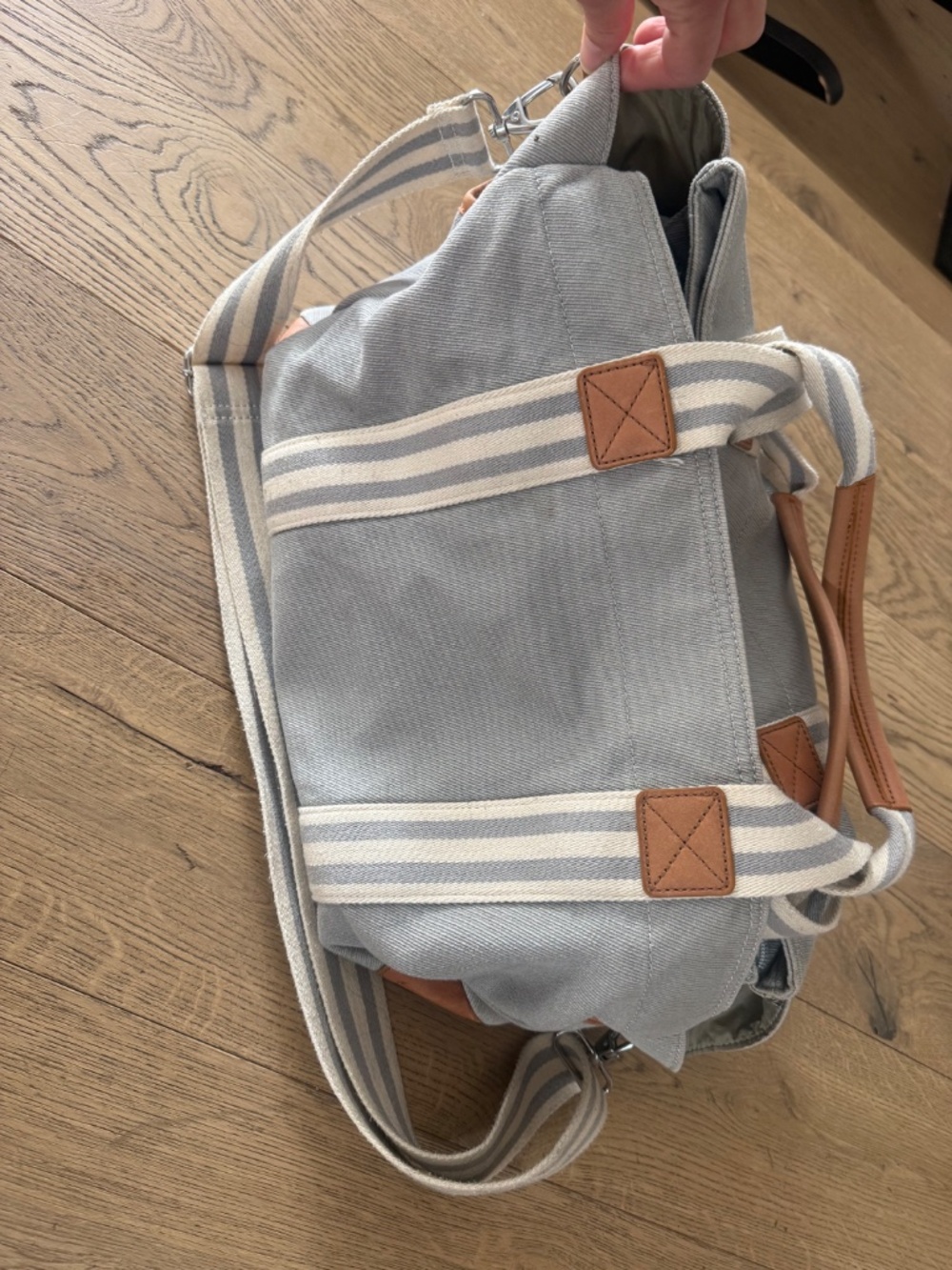 pottery barn diaper bag Gray And Brown Tote - Picture 7 of 7